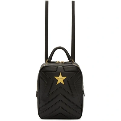 Shop Stella Mccartney Black Small Quilted Star Backpack In 1000 Black