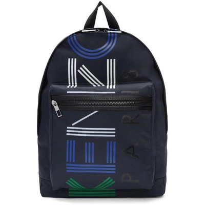 Shop Kenzo Navy Logo Sport Backpack In 78.navy