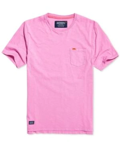 Shop Superdry Men's Pocket T-shirt In Dry Shock Pink