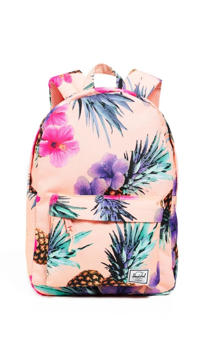 Shop Herschel Supply Co Classic Mid Volume Backpack In Peach Pineapple