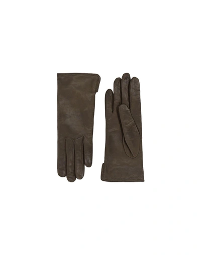 Shop Mario Portolano Gloves In Military Green