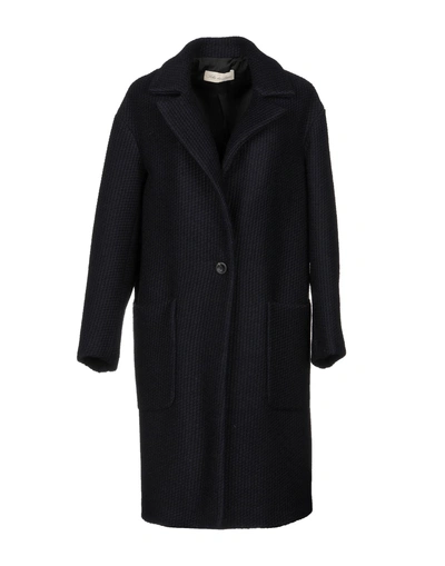 Shop Soho De Luxe Coats In Dark Blue