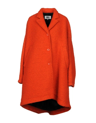 Shop Mm6 Maison Margiela Coat In Orange