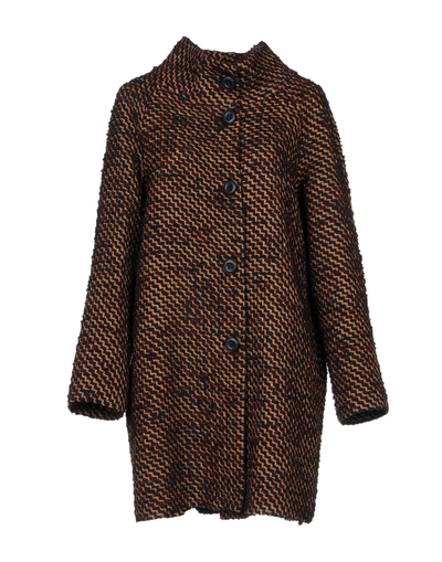 Shop Hanita Woman Coat Midnight Blue Size 8 Wool, Acrylic, Polyester, Cotton, Nylon