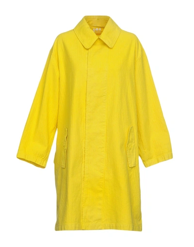 Shop Labo.art Labo. Art Overcoats In Yellow