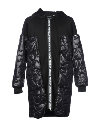 Shop Andrea Crews Full-length Jacket In Black