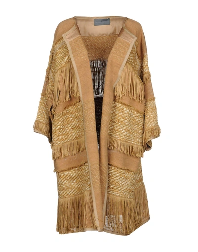 Shop Alberta Ferretti Full-length Jacket In Camel