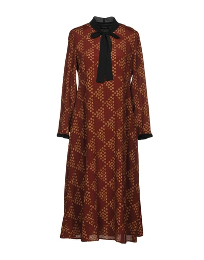 Shop Ottod'ame 3/4 Length Dresses In Rust