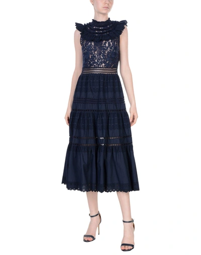 Shop Sea 3/4 Length Dresses In Dark Blue