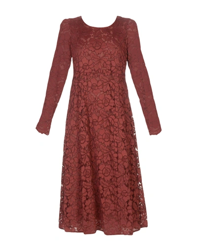 Shop Ottod'ame Midi Dresses In Brick Red