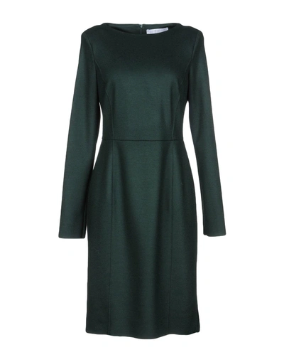 Shop Harris Wharf London Knee-length Dress In Dark Green