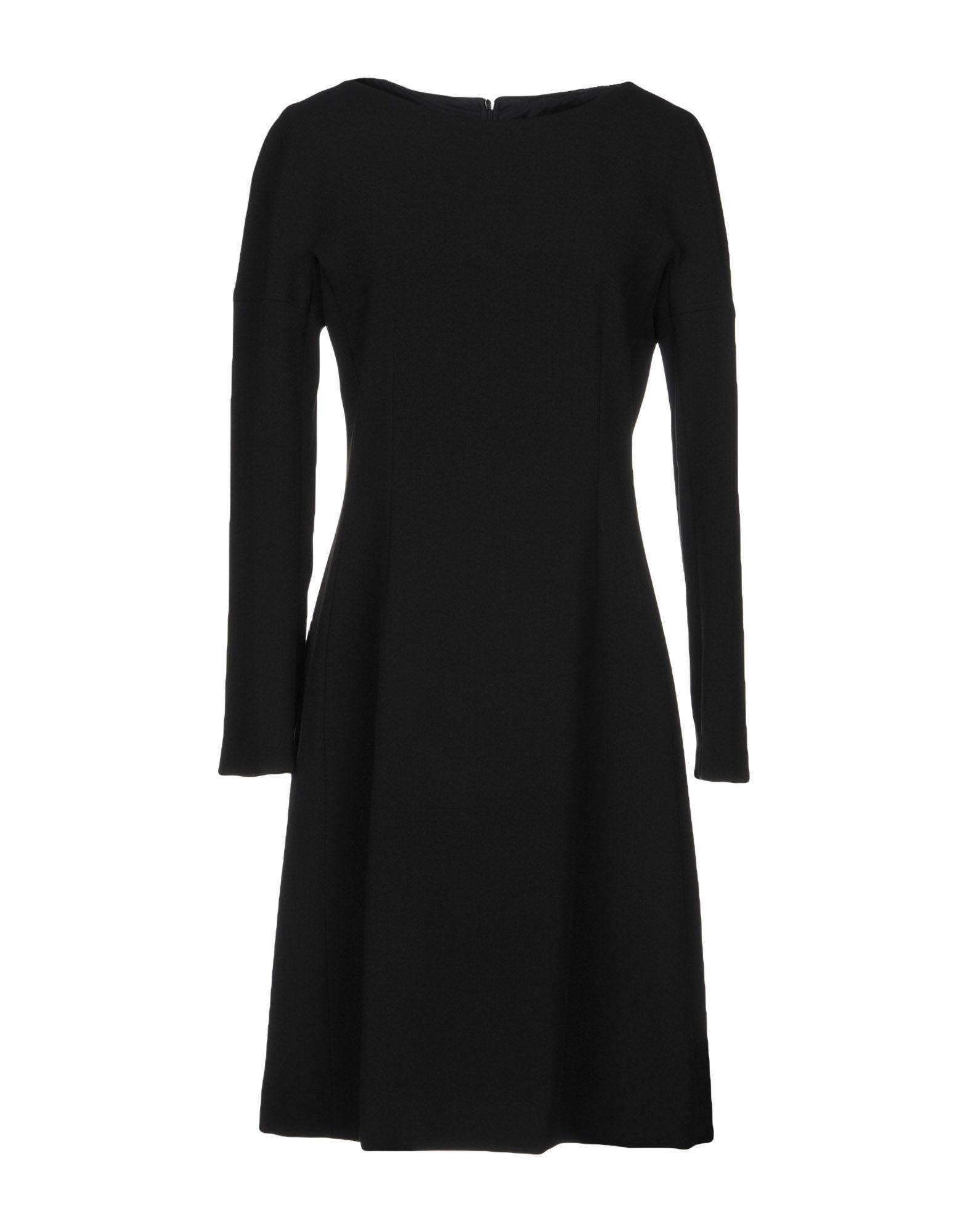 plain black knee length dress