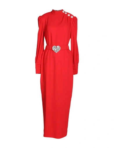 Shop Alessandra Rich Long Dresses In Red