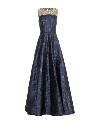 Shop Amen Couture Long Dress In Dark Blue