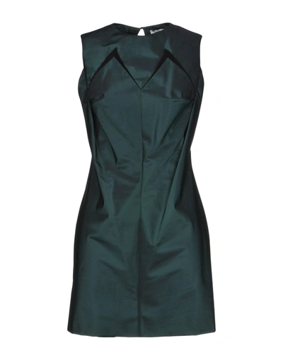 Shop Mugler Short Dress In Dark Green