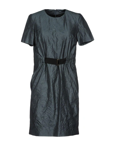 Shop Jil Sander Short Dress In Deep Jade
