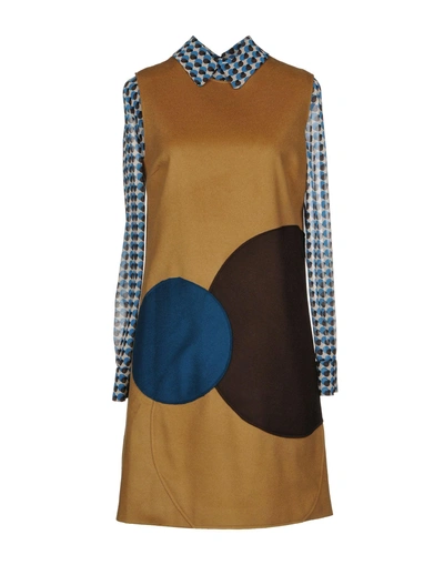 Shop Alessandro Dell'acqua Short Dress In Camel