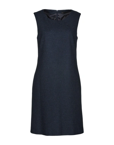 Shop Peserico Short Dress In Dark Blue