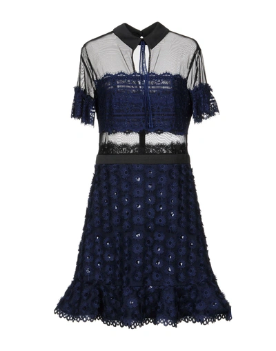 Shop Three Floor Short Dress In Dark Blue