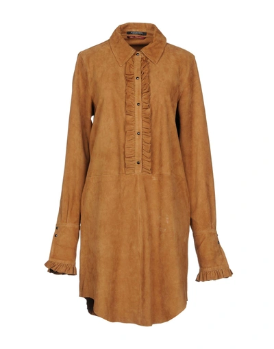 Shop Maison Scotch Shirt Dress In Camel