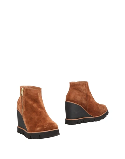 Shop Espadrilles Ankle Boots In Dark Brown