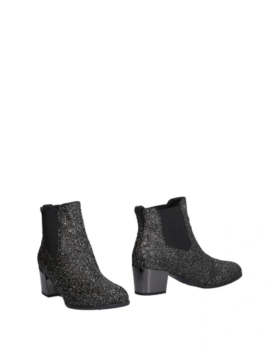 Shop Hogan Woman Ankle Boots Black Size 6.5 Textile Fibers