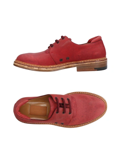 Shop A.testoni Laced Shoes In Brick Red