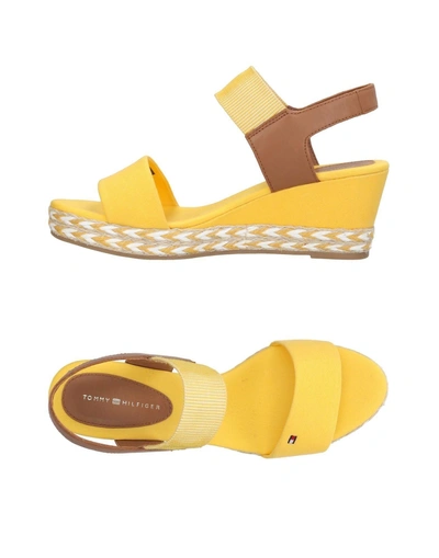 Shop Tommy Hilfiger Sandals In Yellow