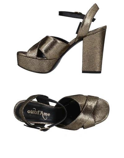 Shop Ottod'ame Sandals In Gold