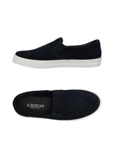 Shop A.testoni Sneakers In Dark Blue