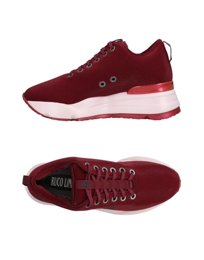 Shop Ruco Line Sneakers In Maroon
