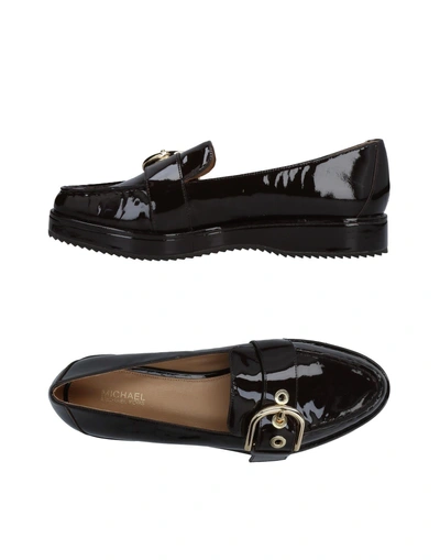 Shop Michael Michael Kors Loafers In Dark Brown