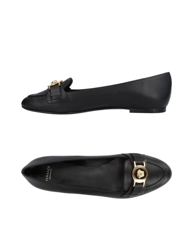 Shop Versace Loafers In Black