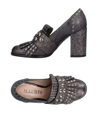 Shop Alberto Gozzi Loafers In Steel Grey