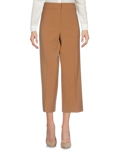 Shop Atos Lombardini Cropped Pants & Culottes In Camel
