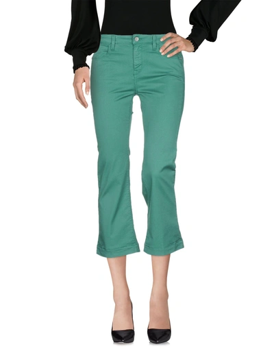 Shop Jeckerson Cropped Pants & Culottes In Green