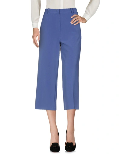 Shop Pinko Cropped Pants & Culottes In Blue