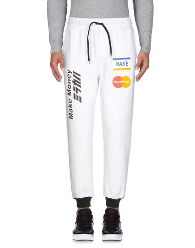 Shop Make Money Not Friends Casual Pants In White