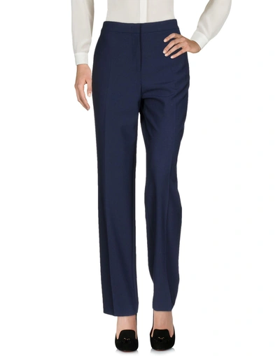 Shop Alberta Ferretti Casual Pants In Dark Blue