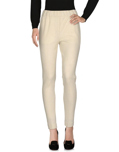 Shop Le Tricot Perugia Casual Pants In Ivory