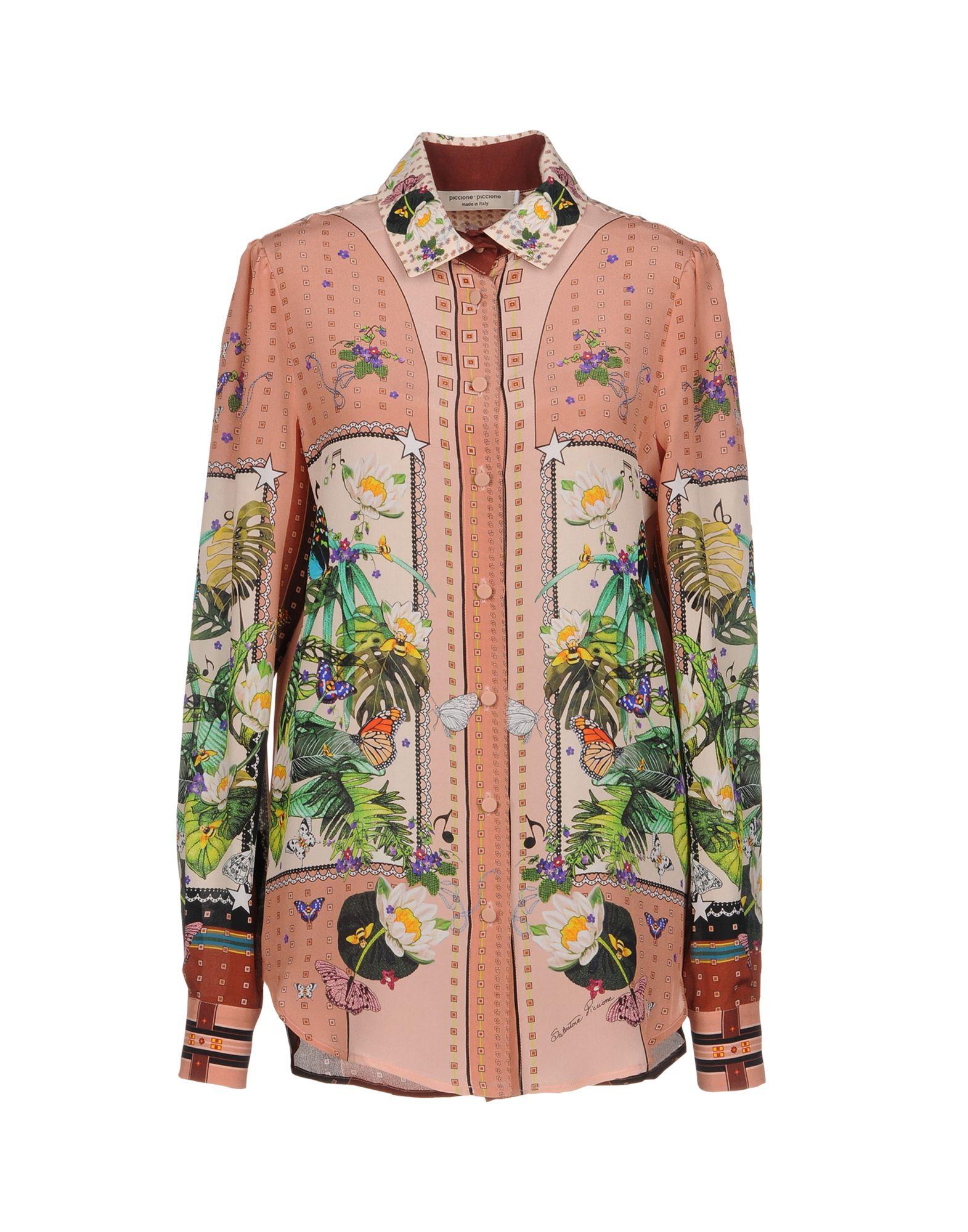 Piccione.piccione Floral Shirts & Blouses In Pastel Pink | ModeSens