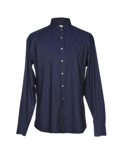 Shop Borsa Solid Color Shirt In Dark Blue