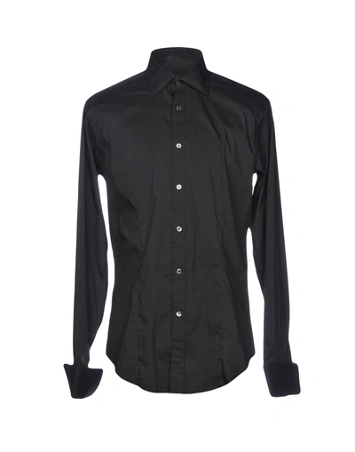 Shop Brian Dales Man Shirt Black Size 15 ¾ Cotton, Polyamide, Elastane