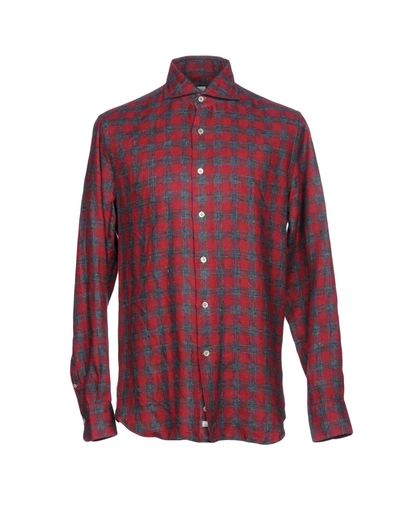 Shop Alessandro Gherardi Man Shirt Burgundy Size 15 ½ Linen In Red