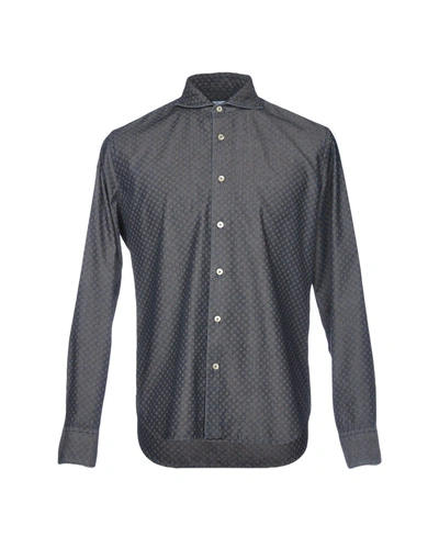 Shop Alessandro Gherardi Man Shirt Lead Size L Cotton In Grey