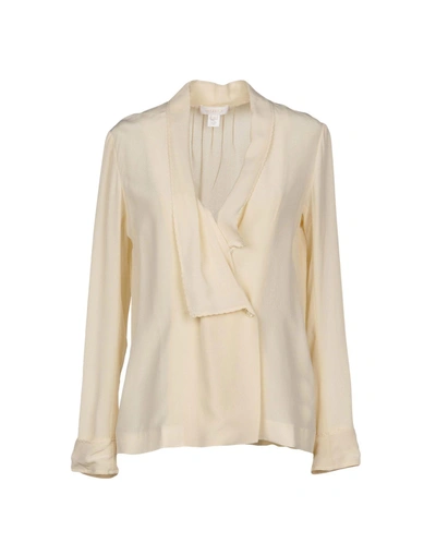 Shop Intropia Silk Shirts & Blouses In Ivory