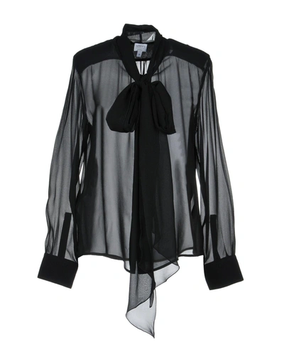 Shop Armani Collezioni Shirts & Blouses With Bow In Black