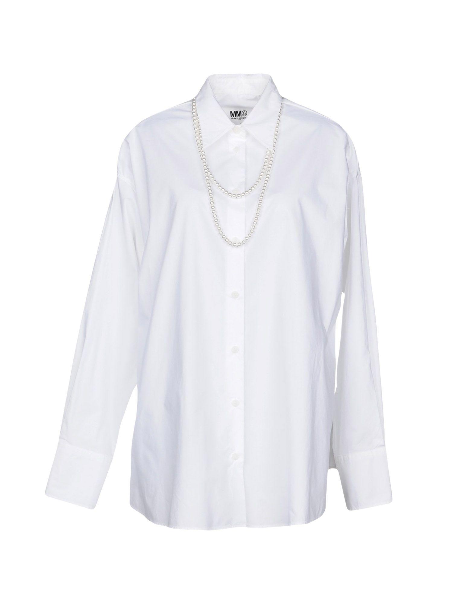 Mm6 Maison Margiela Solid Color Shirts & Blouses In White | ModeSens