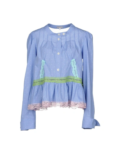Shop Natasha Zinko Lace Shirts & Blouses In Blue