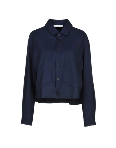 Shop Lucio Vanotti Solid Color Shirts & Blouses In Dark Blue